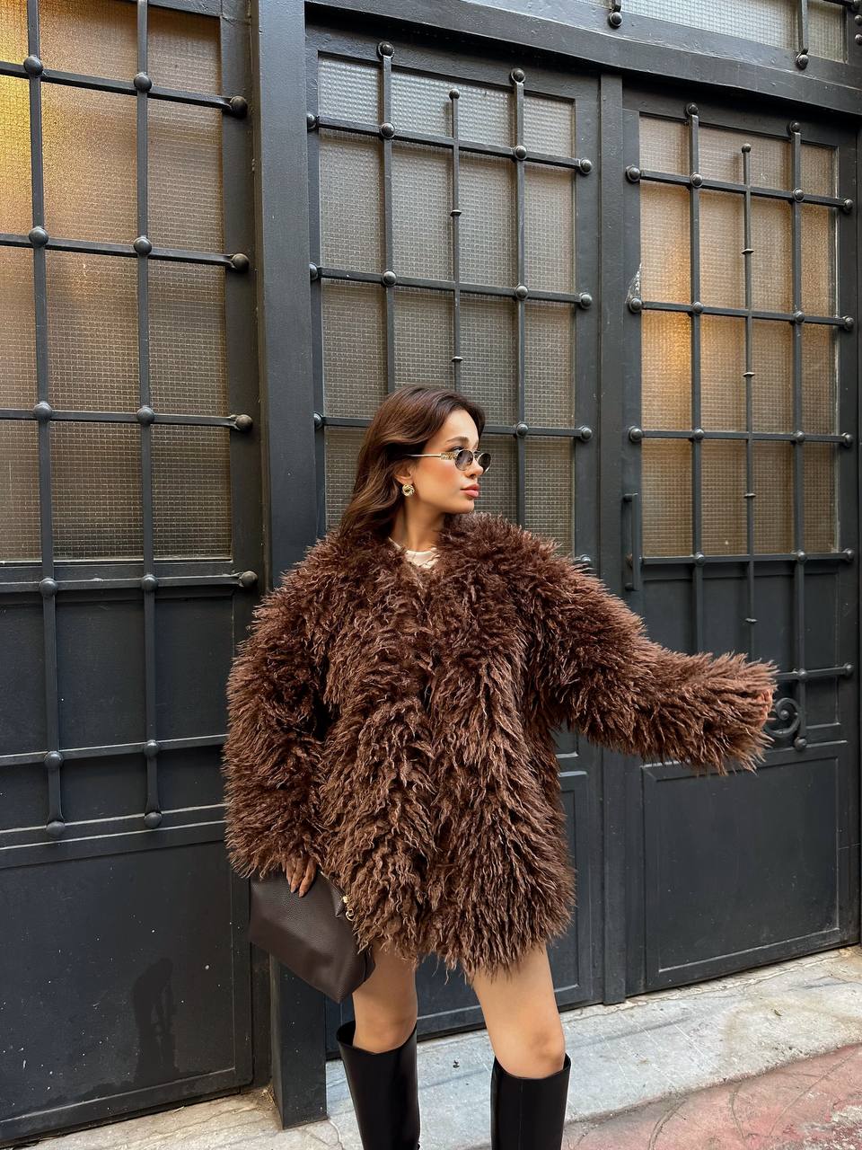 Deve Tüylü Teddy Kürk Büyük Boy Mont