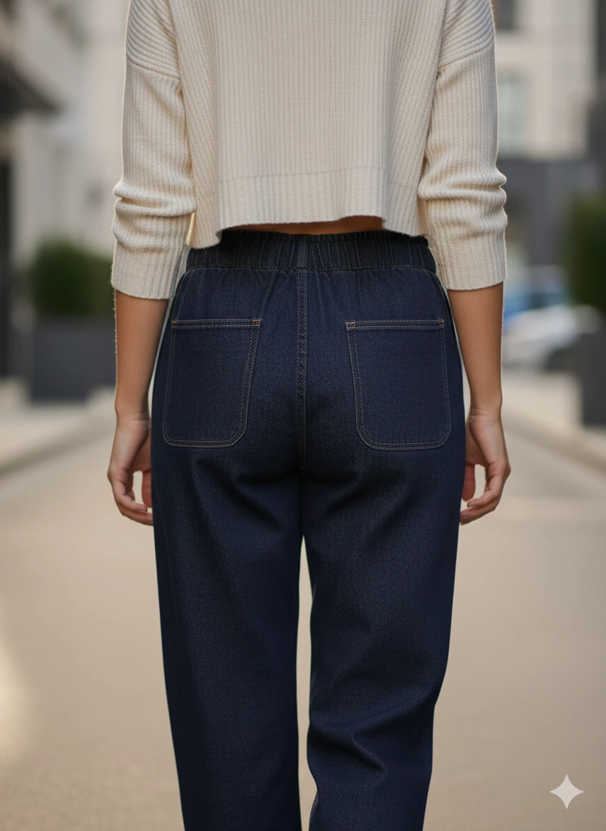 Vera Modern Bol Paça Jogger Kesim Denim Pantolon