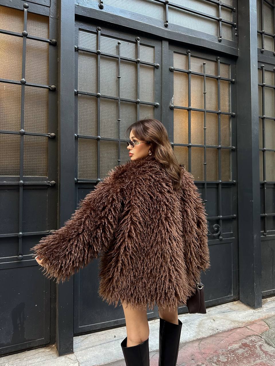 Deve Tüylü Teddy Kürk Büyük Boy Mont