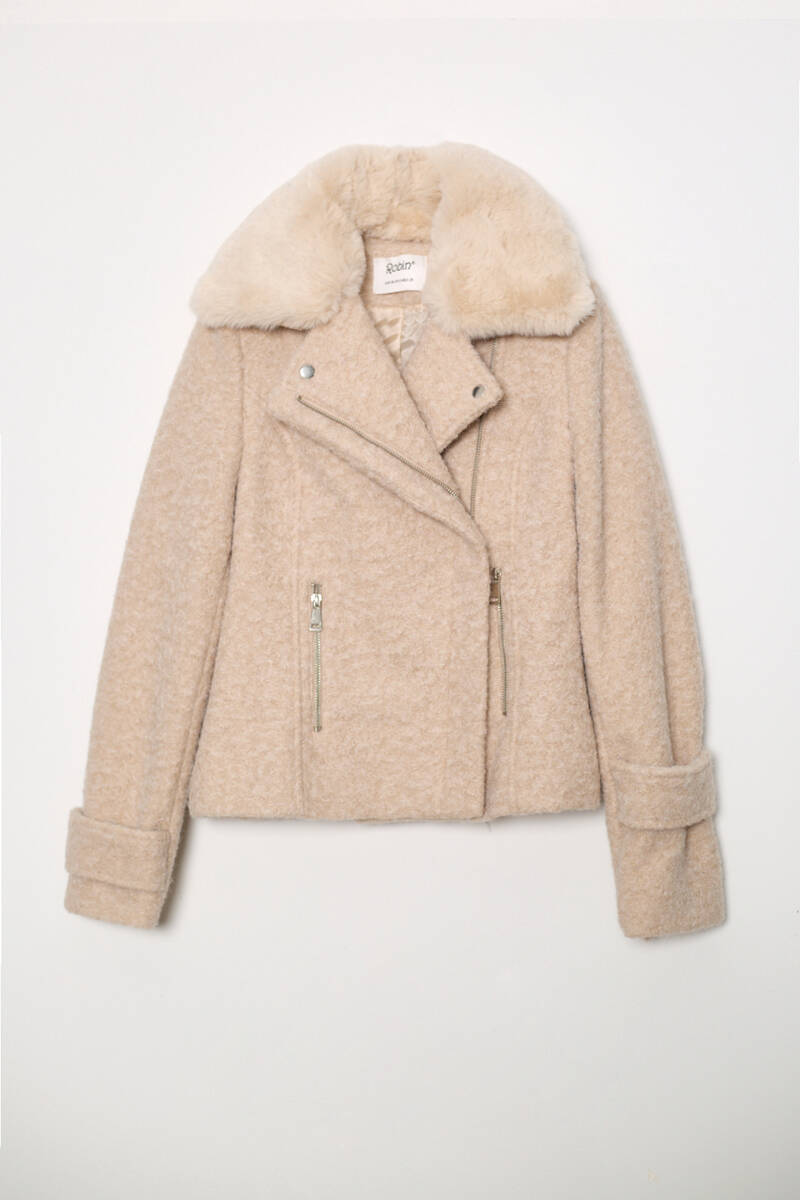 KÜRKLÜ FERMUAR ÇEPLİ CEKET 