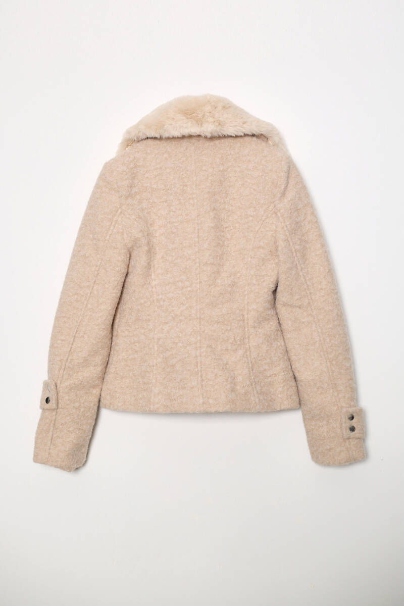 KÜRKLÜ FERMUAR ÇEPLİ CEKET 