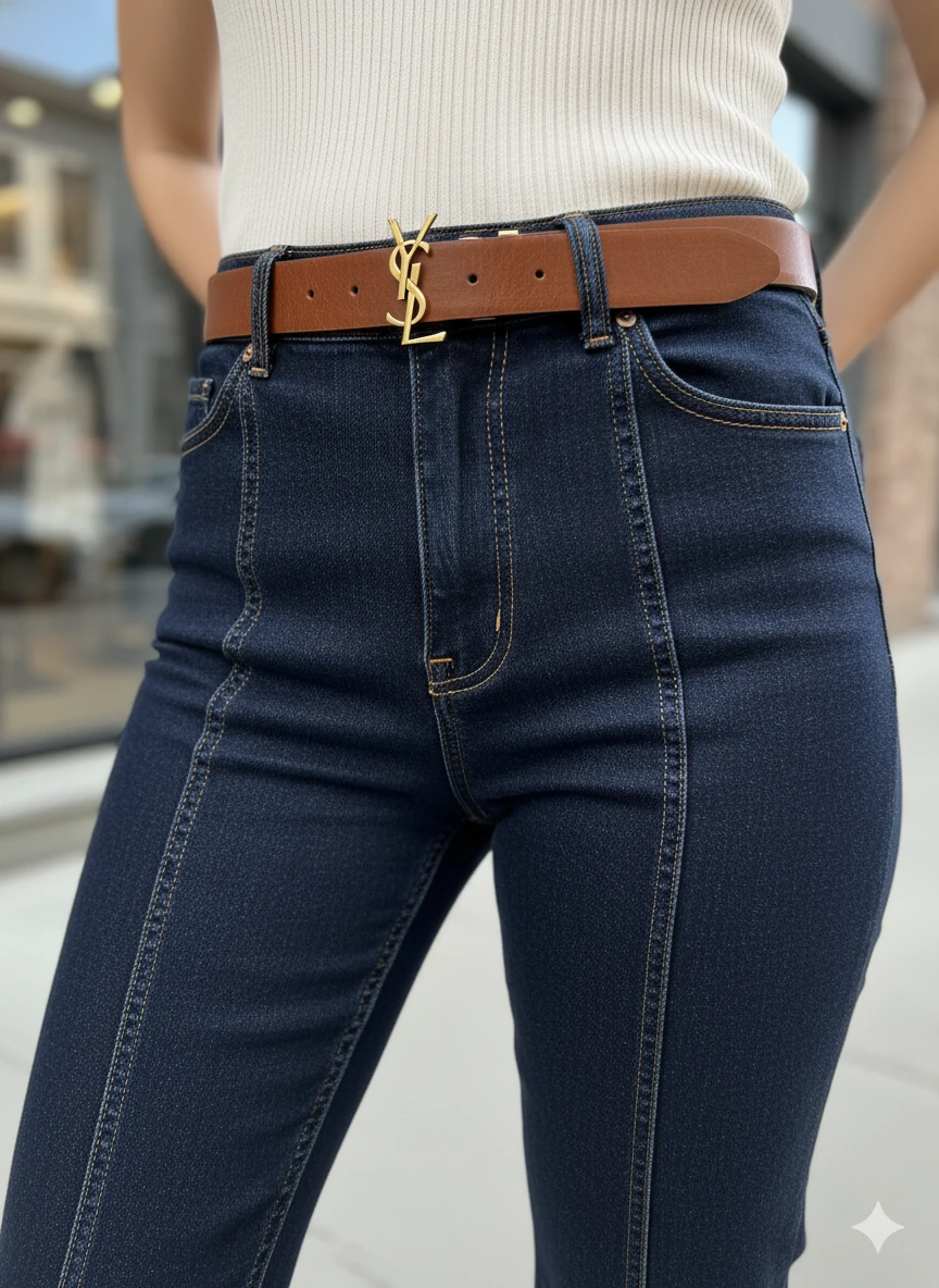 Kadın Siyah Jean İspanyol Paça Yüksek Bel Dikiş Detaylı Flare Kot Pantolon