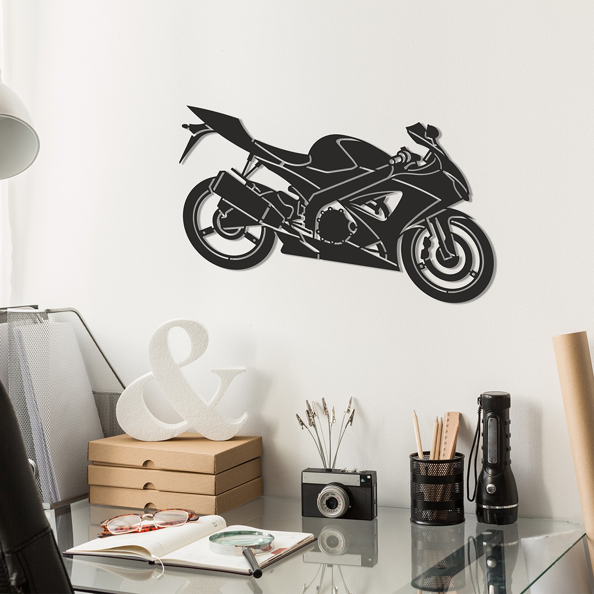 Metal Wall Art Motorcycle Speed and Freedom Design