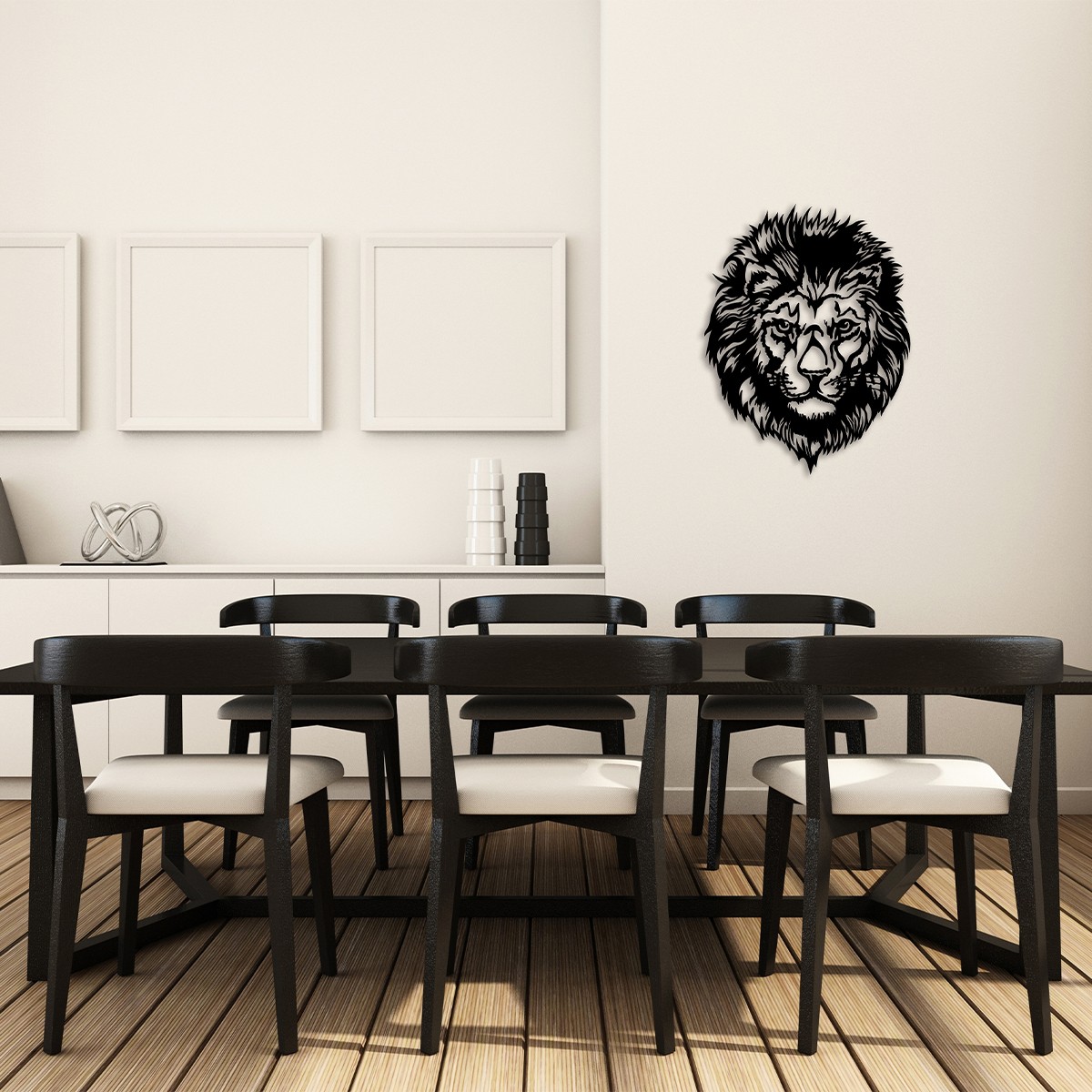 Metal Wall Art Lion Silhouette Design