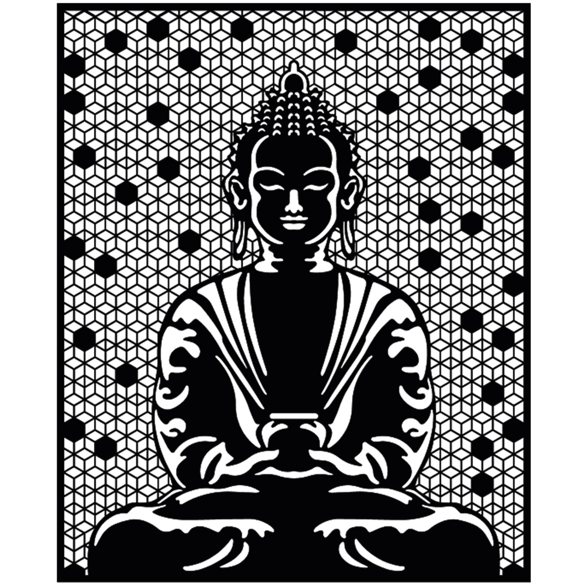 Metal Wall Art Meditating Buddha Namaste