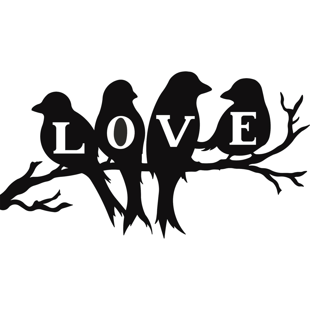 Aşk ve Kuşlar Metal Duvar Tablo
