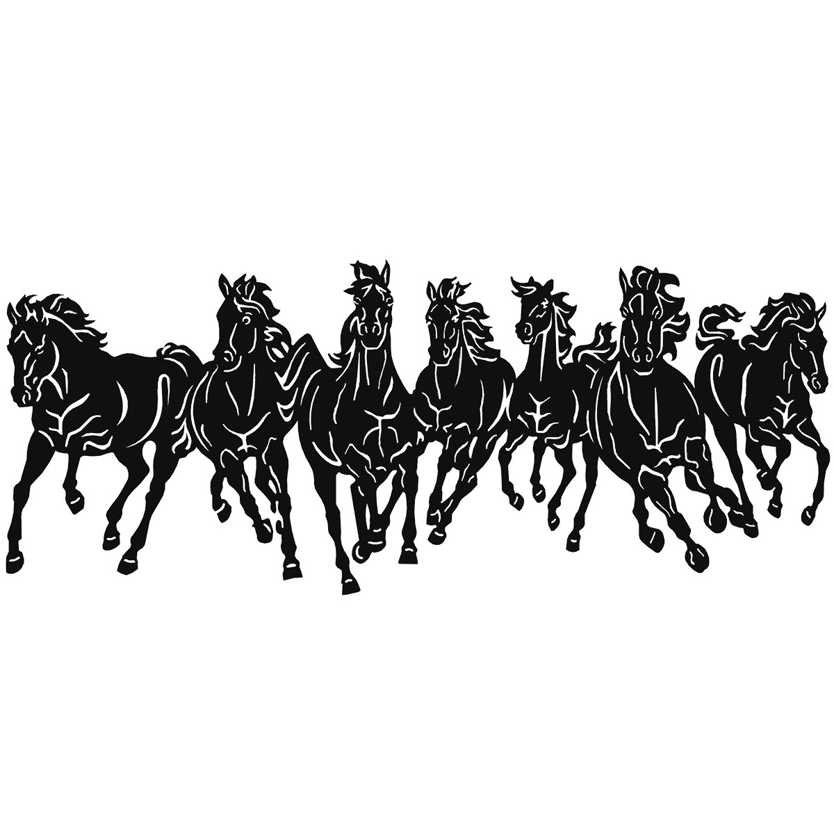  Metal Wall Art Racing Horses Design