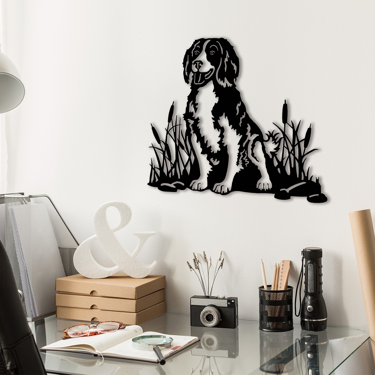 Metal Wall Art English Springer Spaniel Dog in the Wild