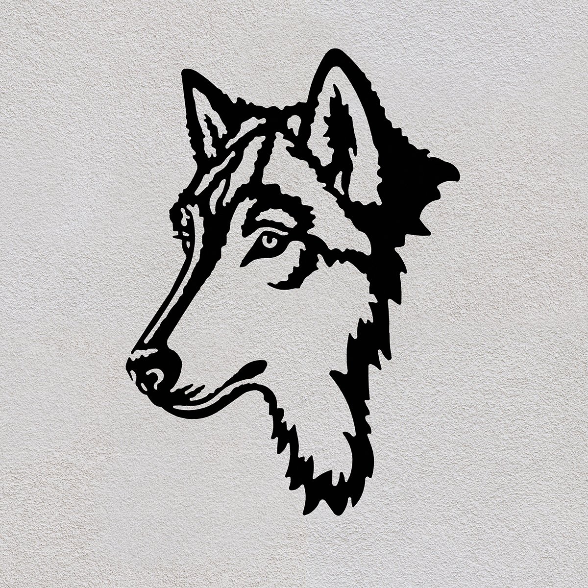 Metal Wall Art Wolf Head Silhouette