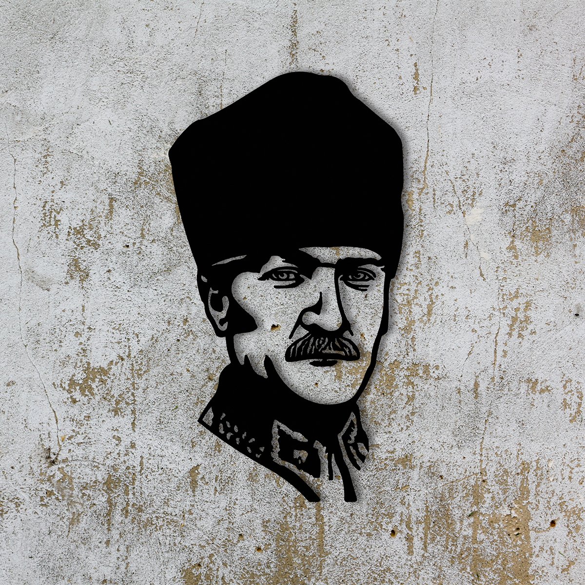 Metal Wall Art Ataturk in Military Uniform and Turkish Kalpak