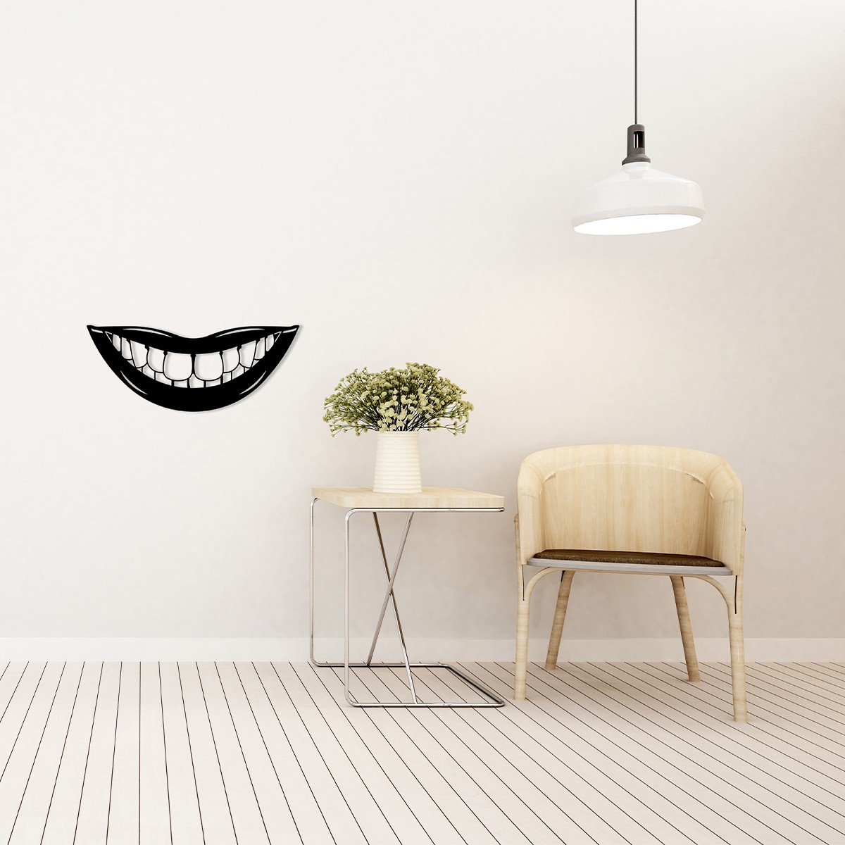 Metal Wall Art Stylized Smiling Teeth