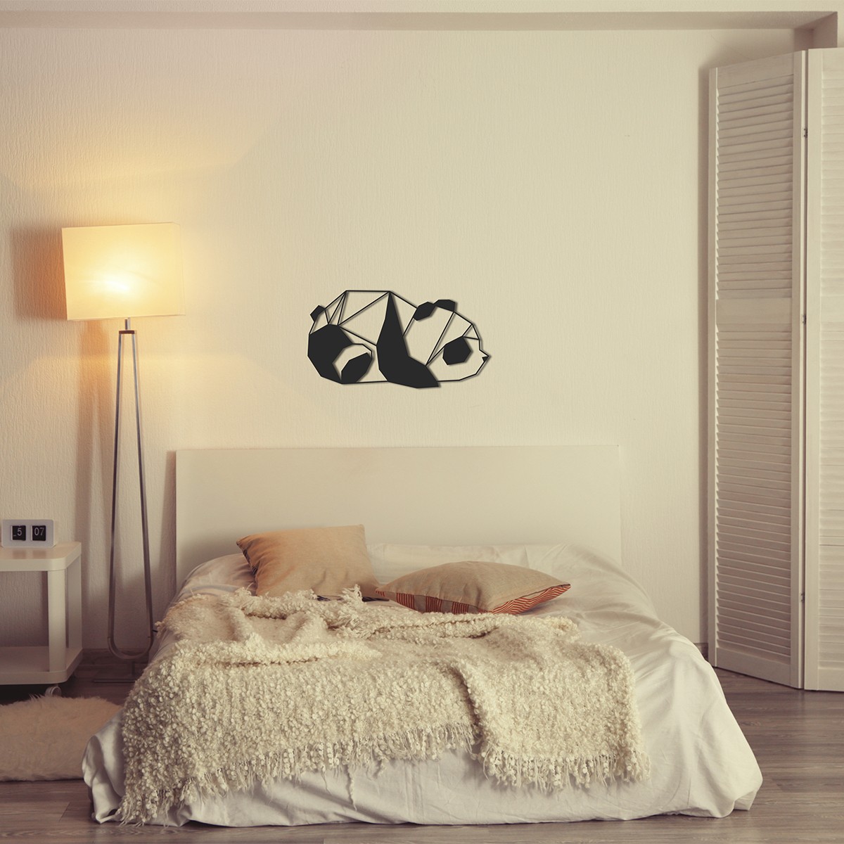 Metal Wall Art Geometric Baby Panda