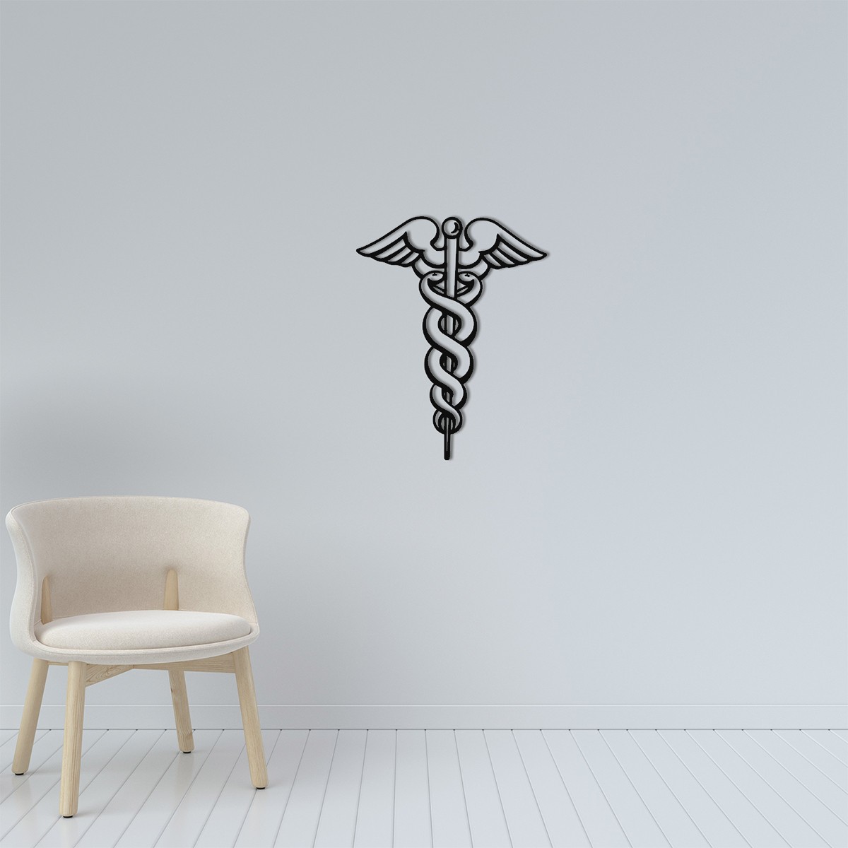 Metal Wall Art Asclepius Rod