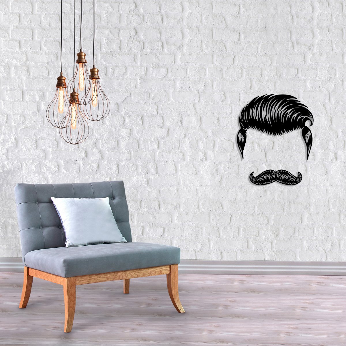 Metal Wall Art Hair and Mustache