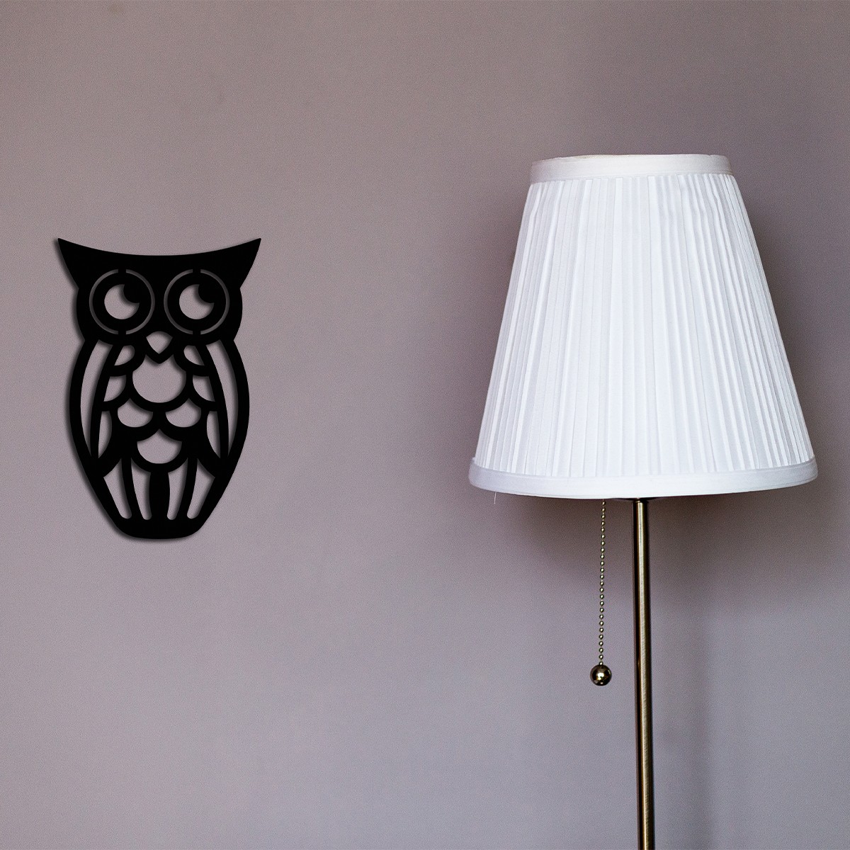 Metal Wall Art Owl Alone Black