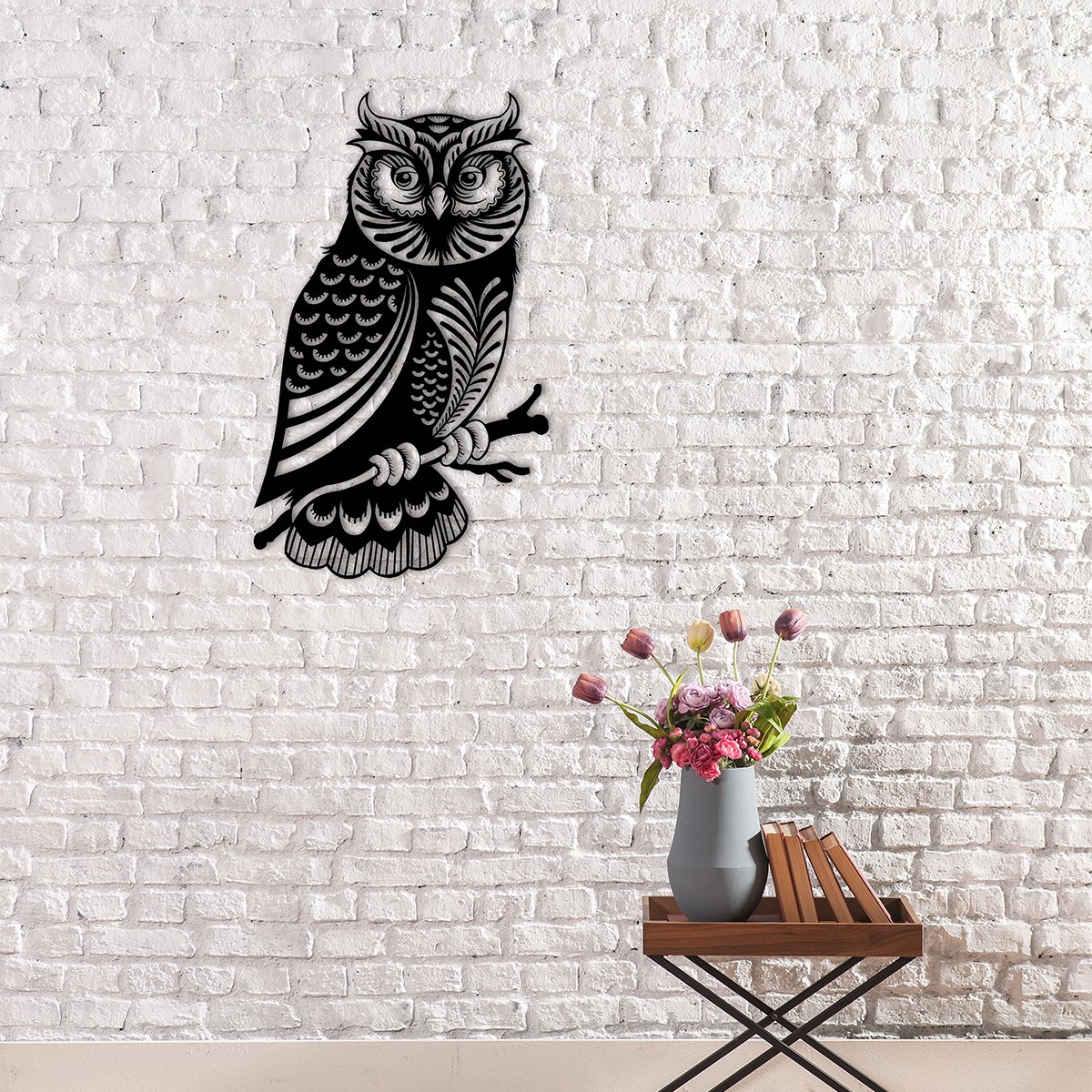 Metal Wall Art Perching Owl