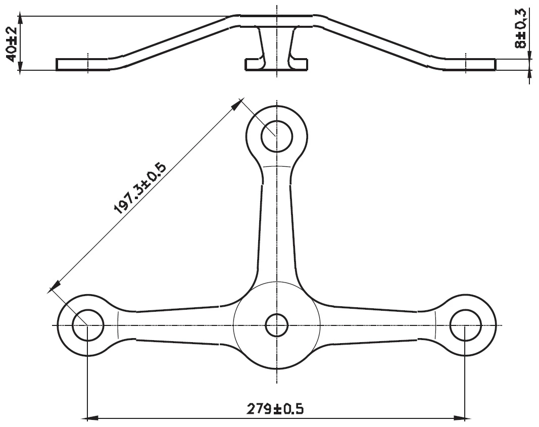 SBA 105 Stainless Steel 3-Arm Spider Fitting