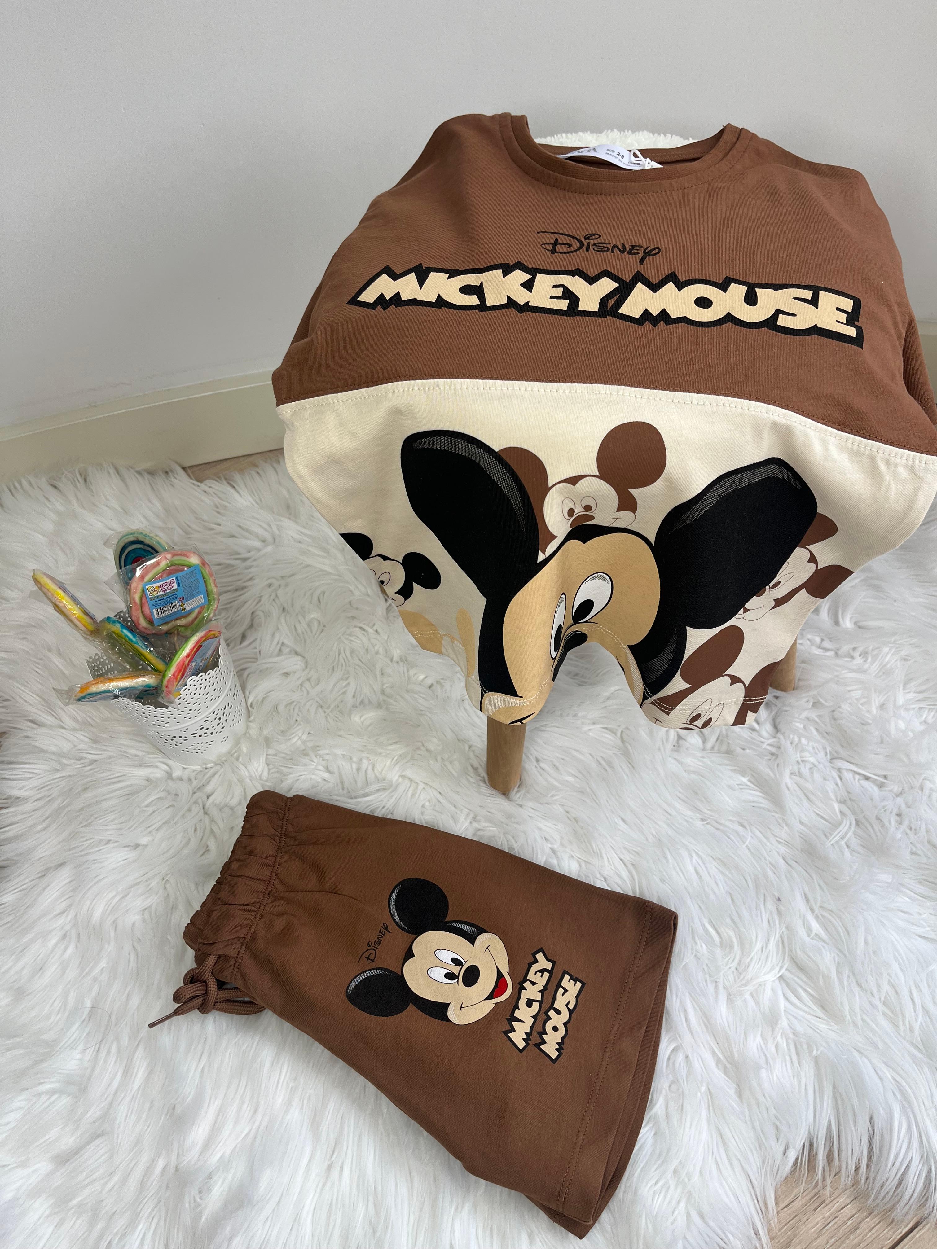 Mickey Mouse Şortlu Erkek Çocuk Pamuklu İkili Takım