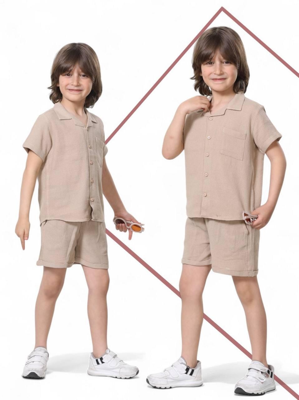 Erkek Çocuk Gömlek Şort İkili Takım