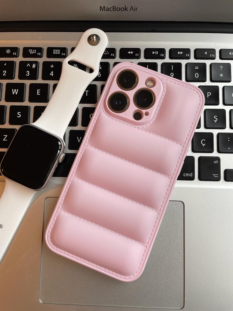 Lens Koruyuculu Pembe Puffer Kılıf