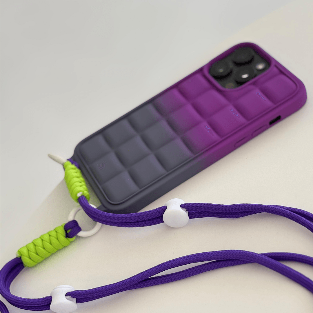 Mat Mor-Gri Geçiş Renkli Askılı Telefon Kılıfı