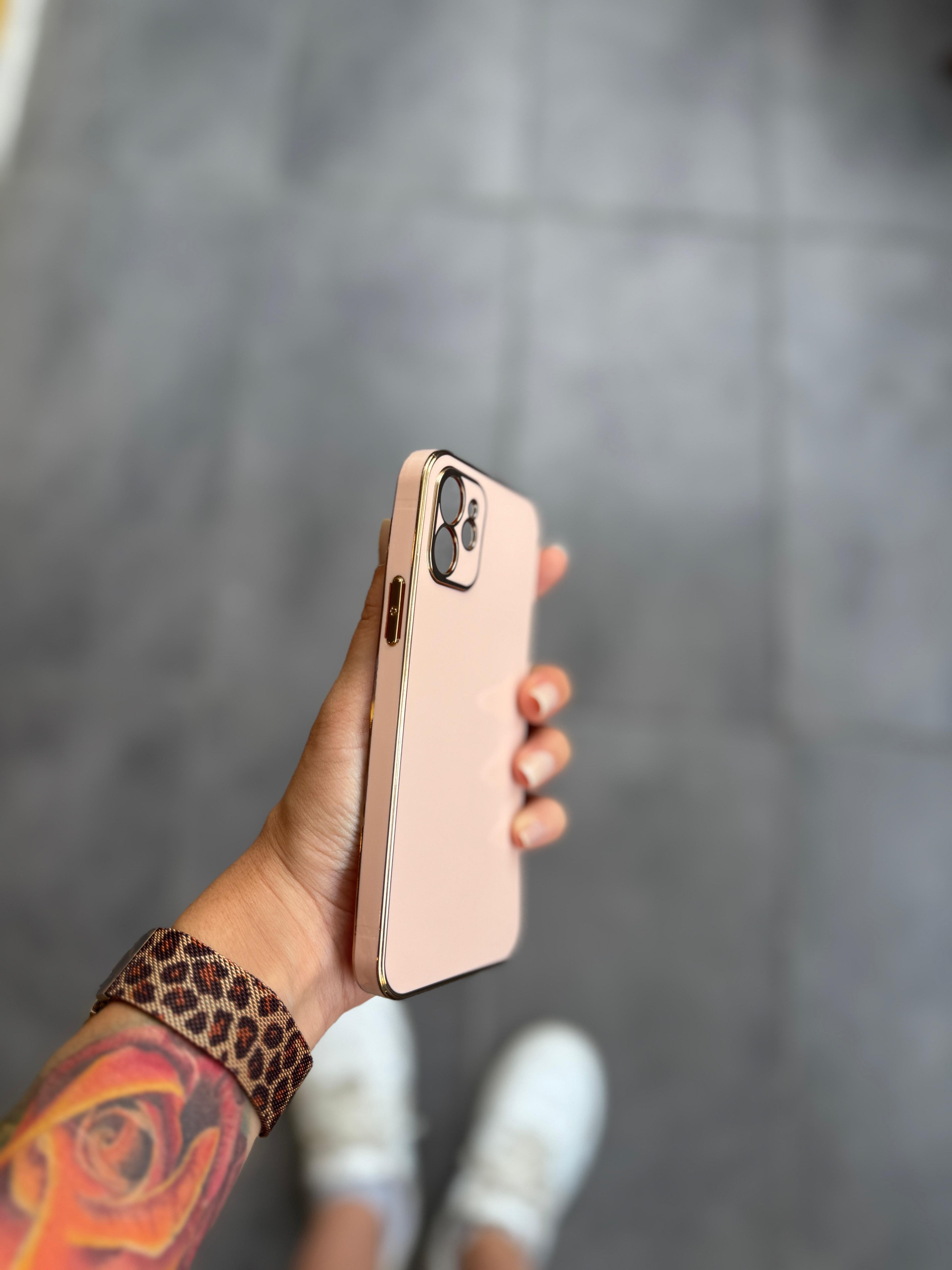 Parlak Silikon Pembe Kılıf