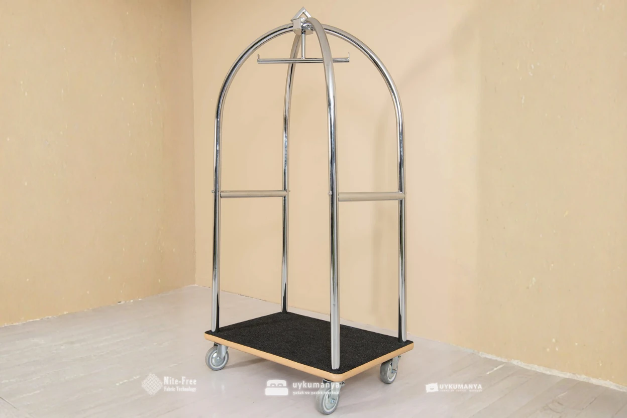 Uykumanya Otel Malzemeleri Valiz Taşıma Arabası – Gümüş Rengi