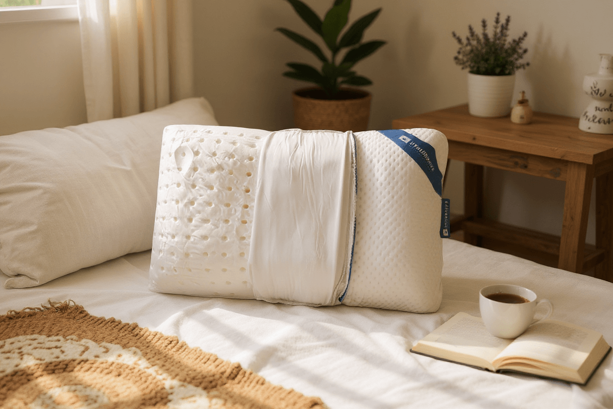 Uykumanya Comfort Series Pure Lateks Yastık Mite-Free Pamuk Beyaz Kılıf 60x40/15cm