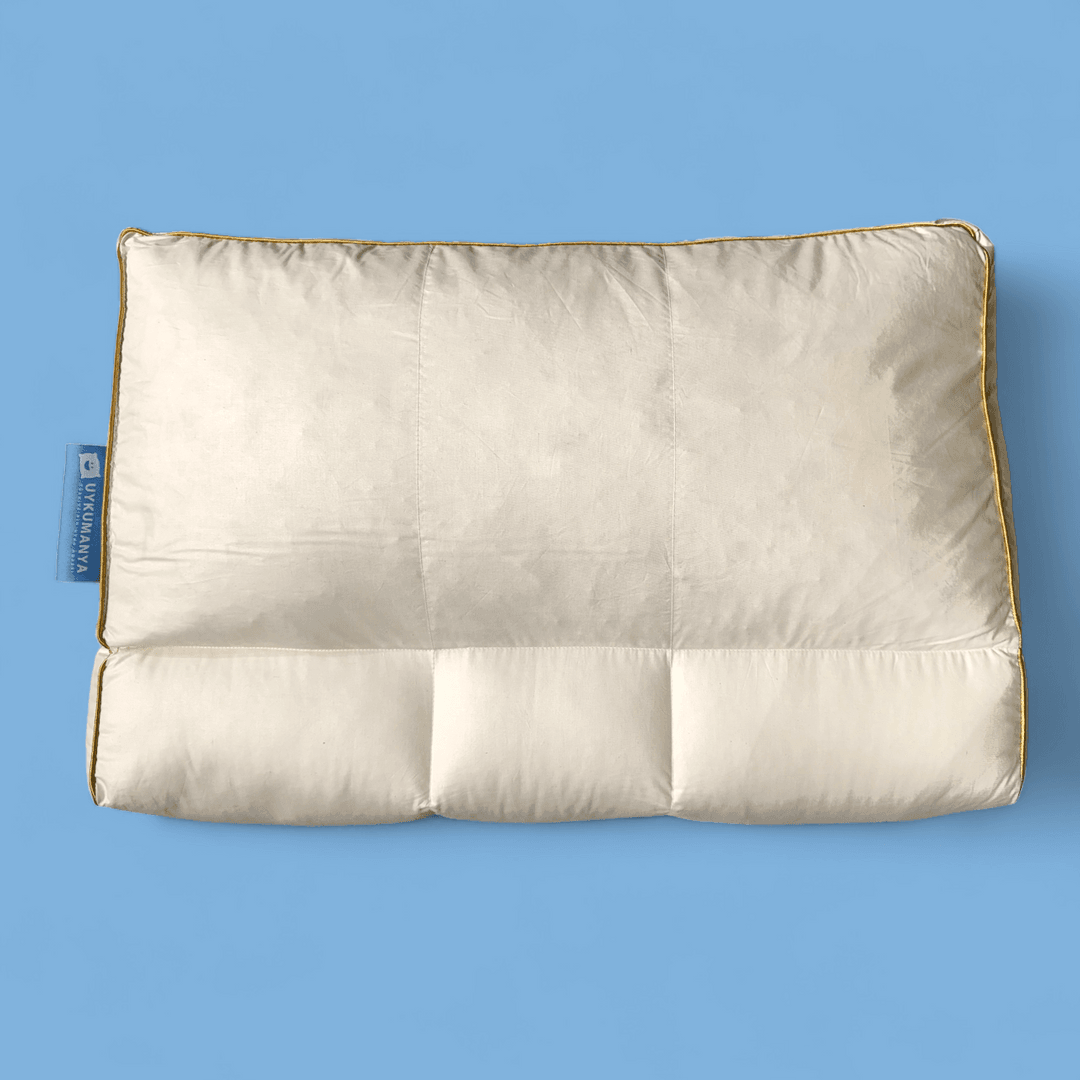 Uykumanya Uykucu Medical Series Promed Yellow Art Boyun Fıtığı, Boyun Düzleşmesi ve Uyku Apnesi Medikal Ortopedik Yastık - 60x40/12 cm, Kaz Tüyü