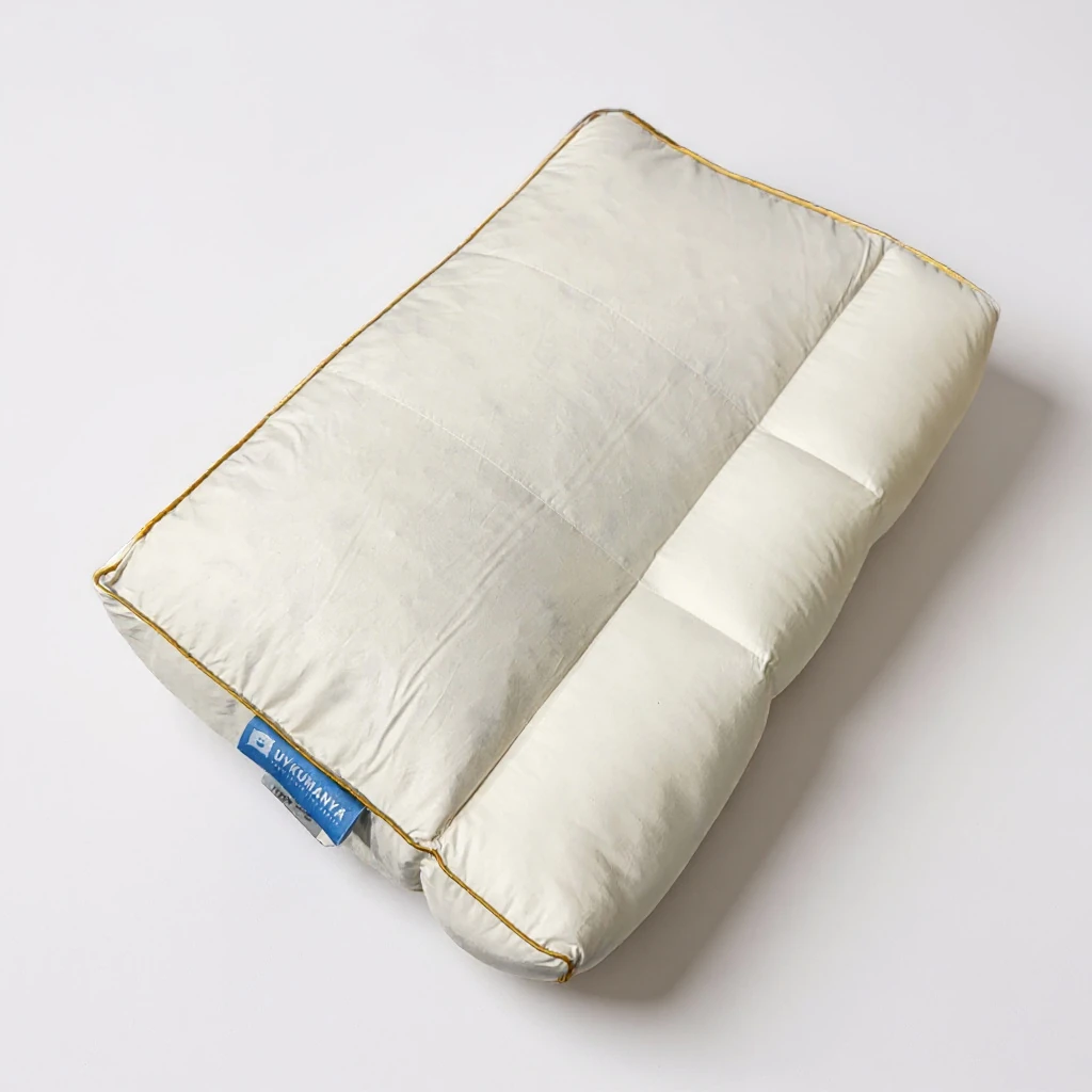 Uykumanya Medical Series Promed Yellow Art Boyun Fıtığı, Boyun Düzleşmesi ve Uyku Apnesi Medikal Ortopedik Yastık - 60x40/12 cm, Kaz Tüyü