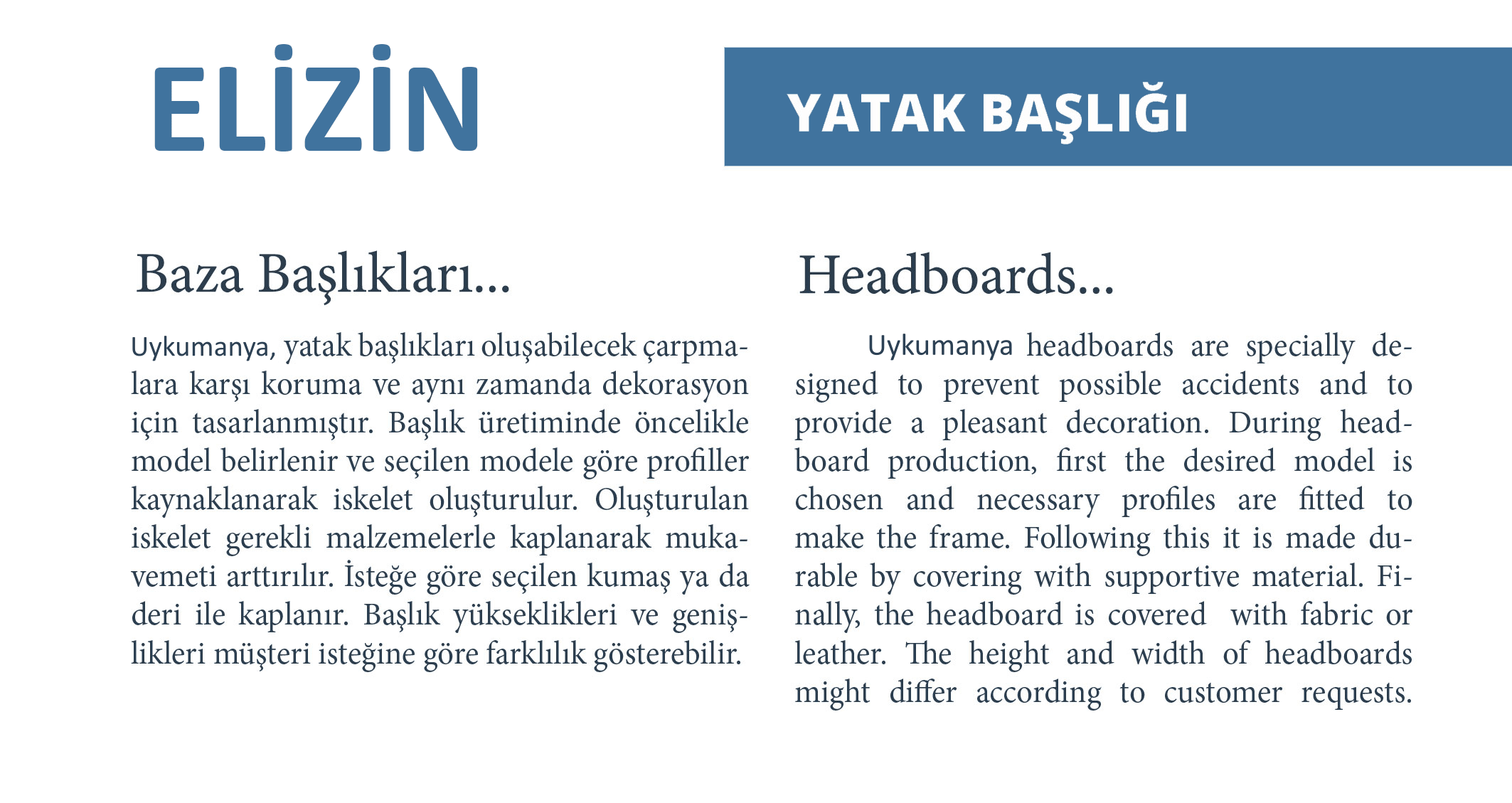 Elizin Yatak Başlığı