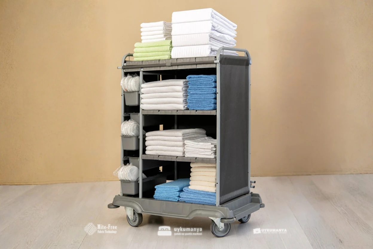 Uykumanya Otel Malzemeleri Çamaşır Toplama Arabası