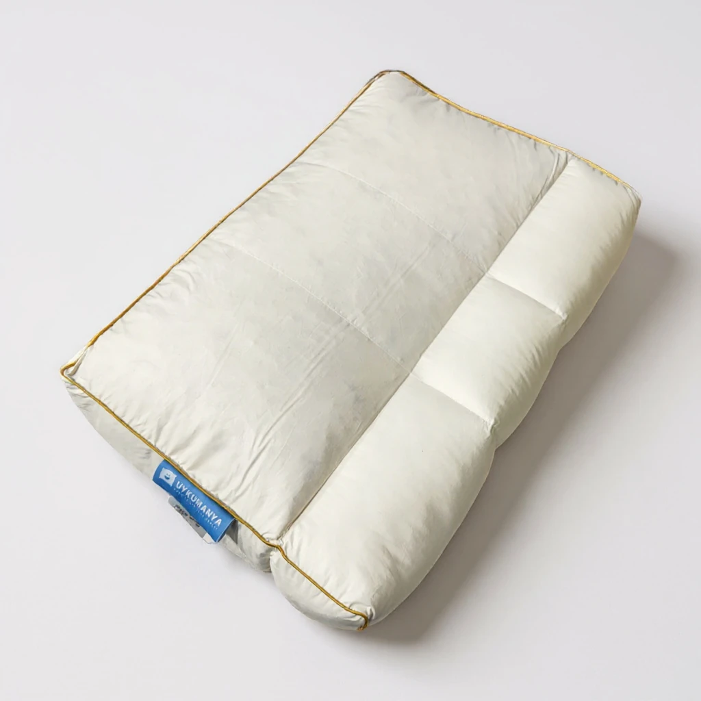 Uykumanya Medical Series Promed Yellow Art Boyun Fıtığı, Boyun Düzleşmesi ve Uyku Apnesi Medikal Ortopedik Yastık - 60x40/12 cm, Kaz Tüyü