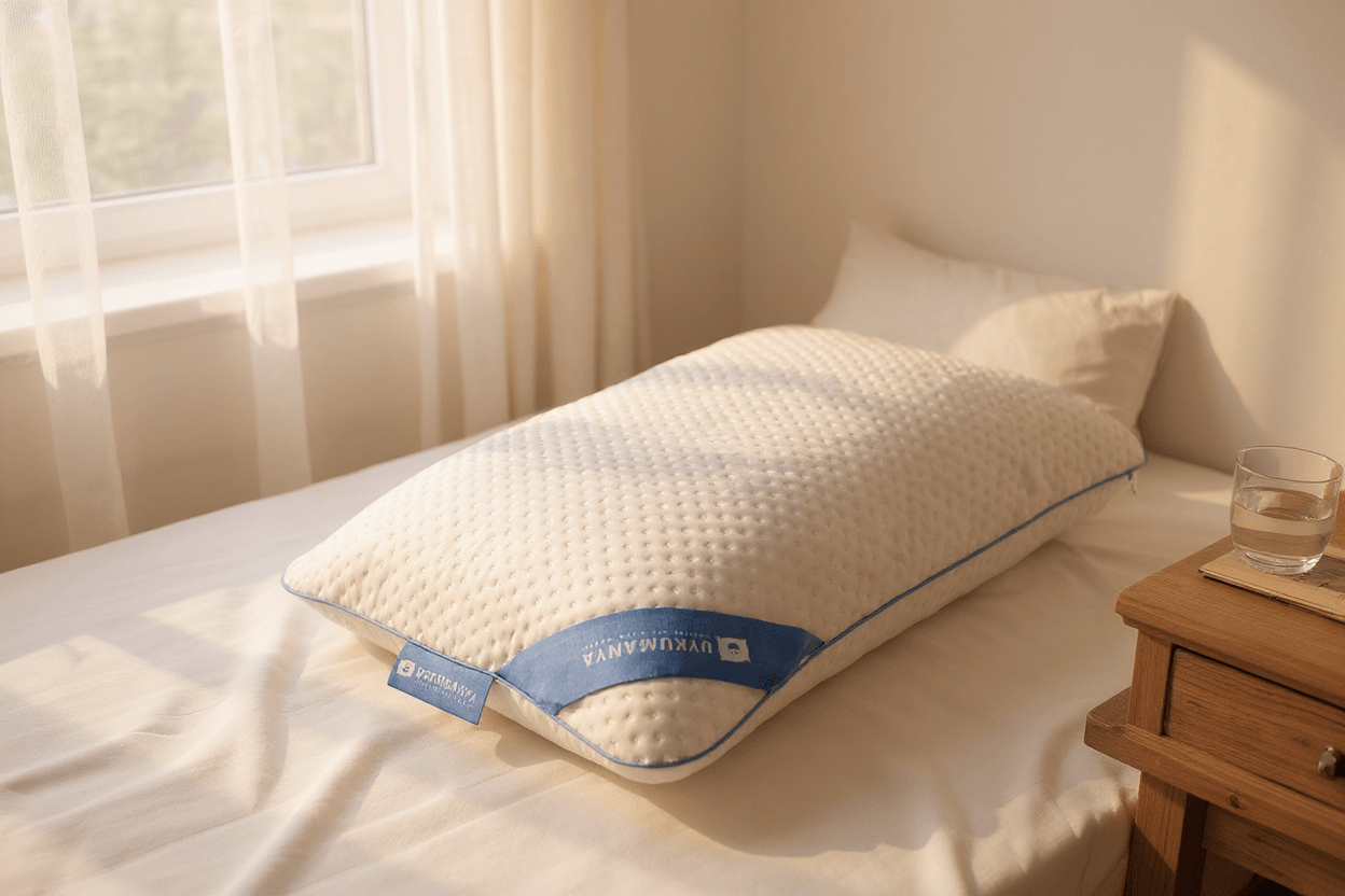 Uykumanya Comfort Series Pure Lateks Yastık Mite-Free Pamuk Beyaz Kılıf 60x40/15cm