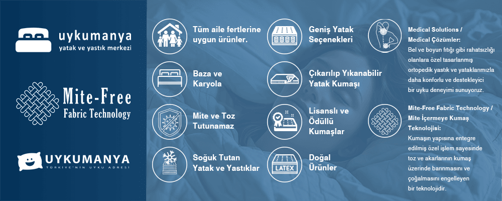 Sağlıklı Uyku, Kaliteli Yaşam için Uykumanya markalı ürünleri tercih edin!