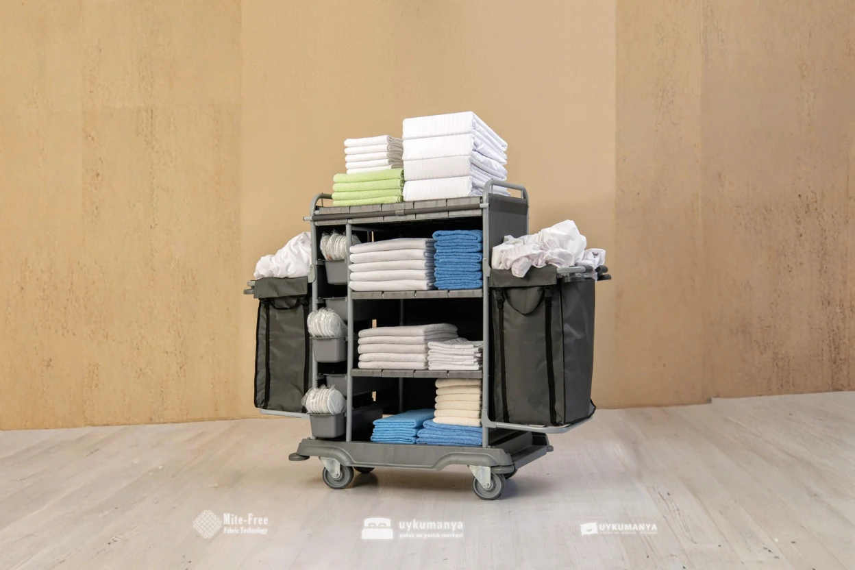 Uykumanya Otel Malzemeleri Kat Servis Arabası – Büyük Boy