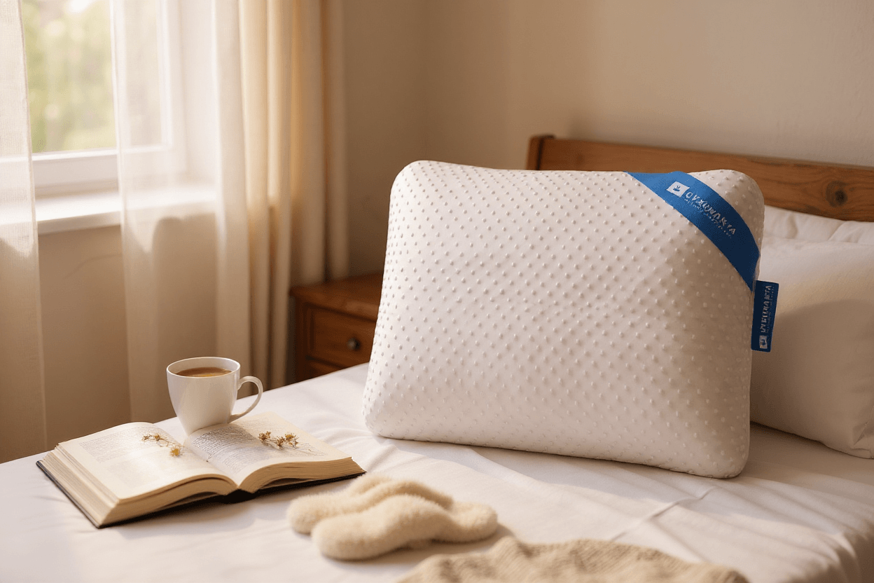 Uykumanya Comfort Series Pure Lateks Yastık Mite-Free Pamuk Beyaz Kılıf 60x40/15cm