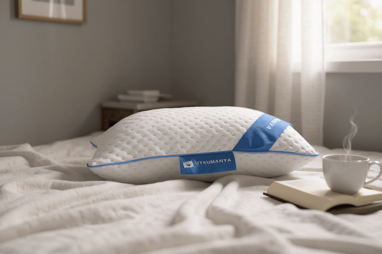 Uykumanya Comfort Series Pure Lateks Yastık Mite-Free Pamuk Beyaz Kılıf 60x40/15cm