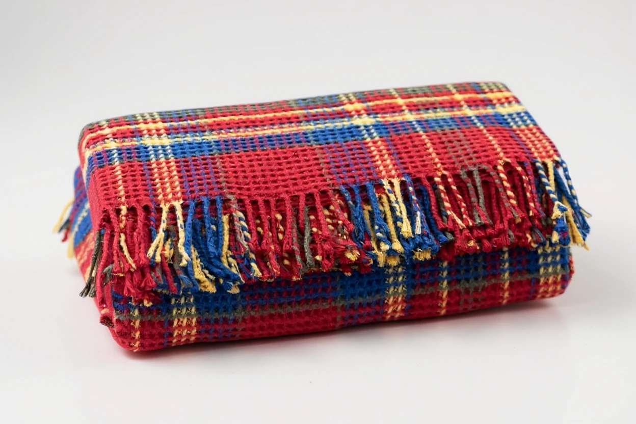 Uykumanya Uykucu Battaniye Scotch Waffle Battaniye Ekose Battaniye Tek Kişilik 160x220 cm Kırmızı