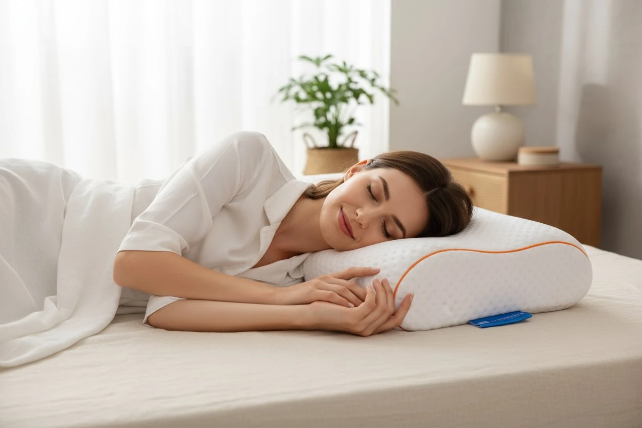 Uykumanya Comfort Series Visco S Orange Line Yastık Mite-Free Orange Line Kılıf 60x40/11/10cm