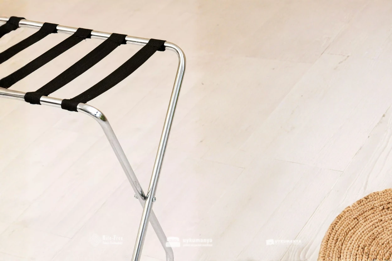 Uykumanya Otel Malzemeleri Bavul Sehpası – Gümüş Rengi