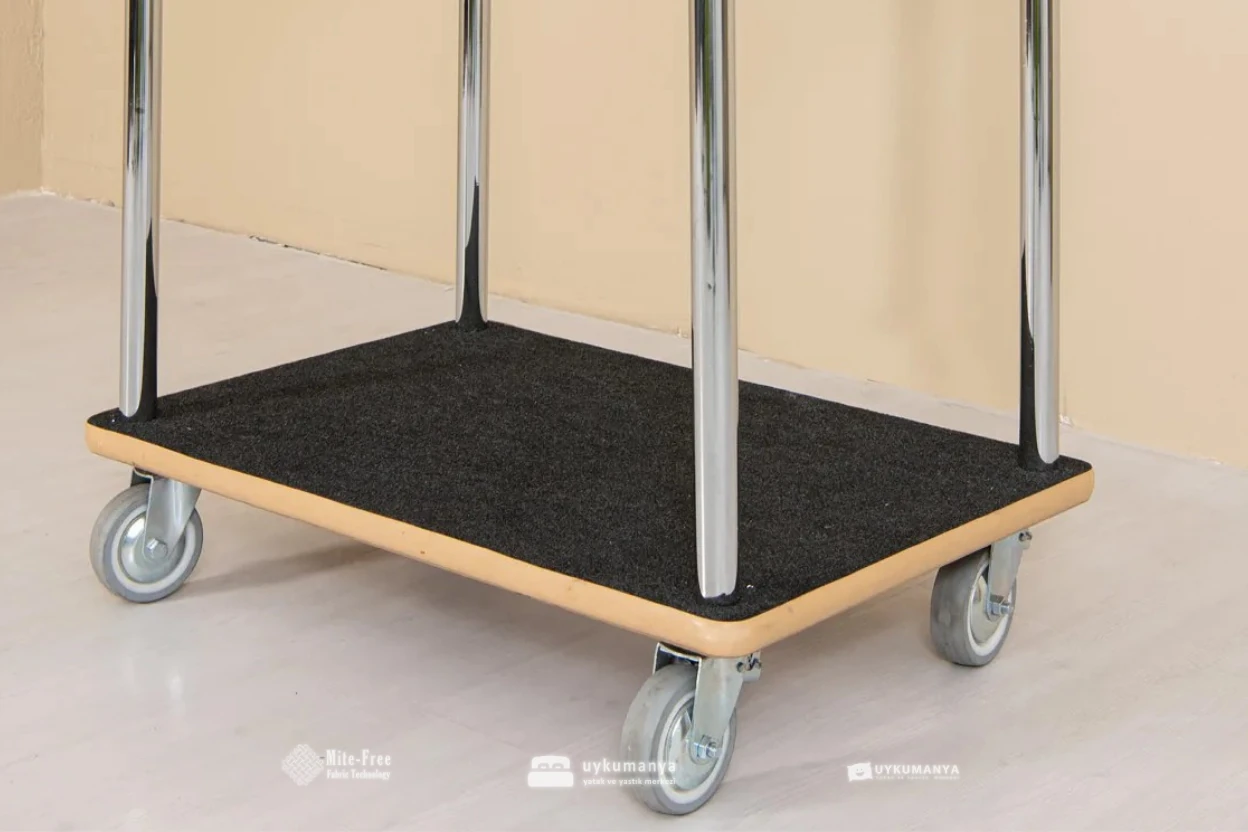 Uykumanya Otel Malzemeleri Valiz Taşıma Arabası – Gümüş Rengi