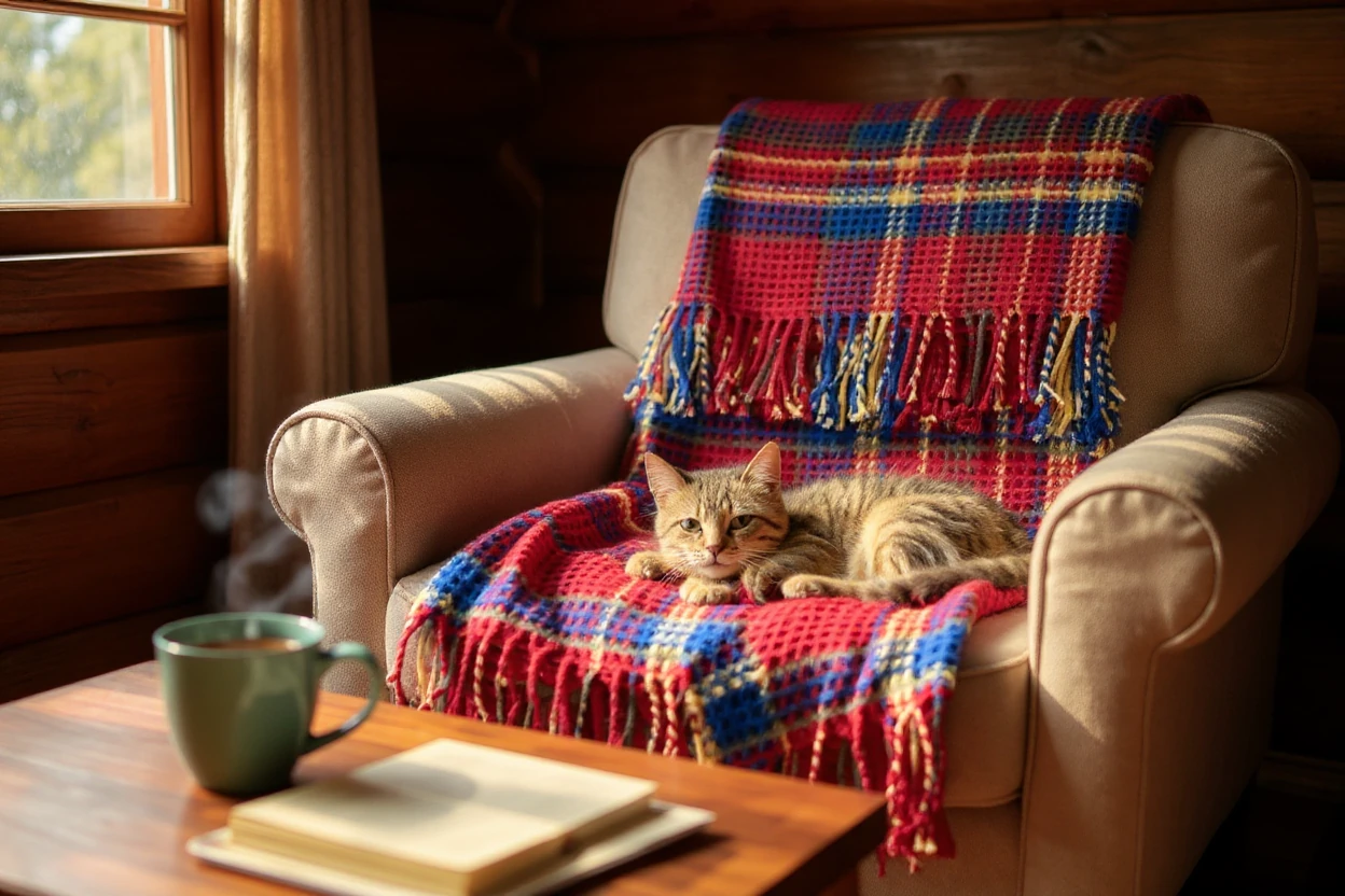 Uykumanya Uykucu Battaniye Scotch Waffle Battaniye Ekose Battaniye Tek Kişilik 160x220 cm Kırmızı