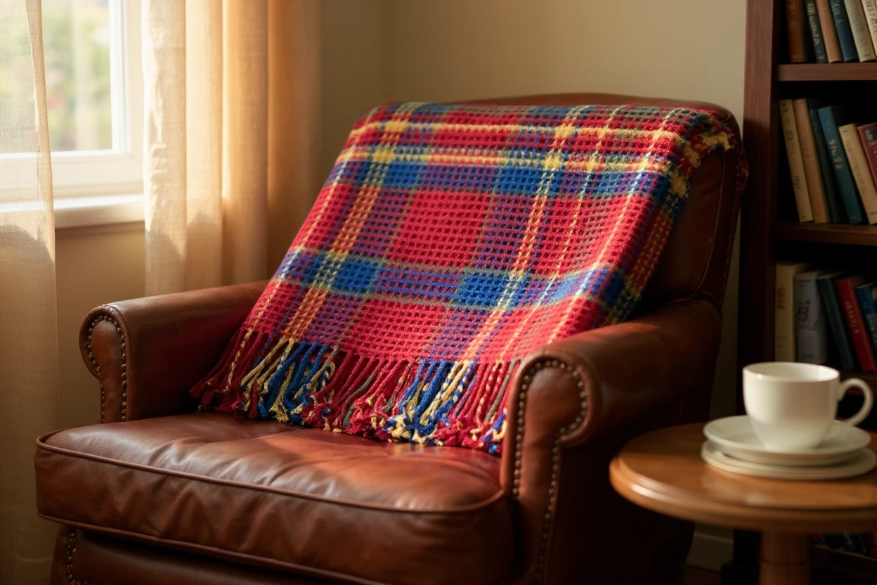 Uykumanya Uykucu Battaniye Scotch Waffle Battaniye Ekose Battaniye Tek Kişilik 160x220 cm Kırmızı