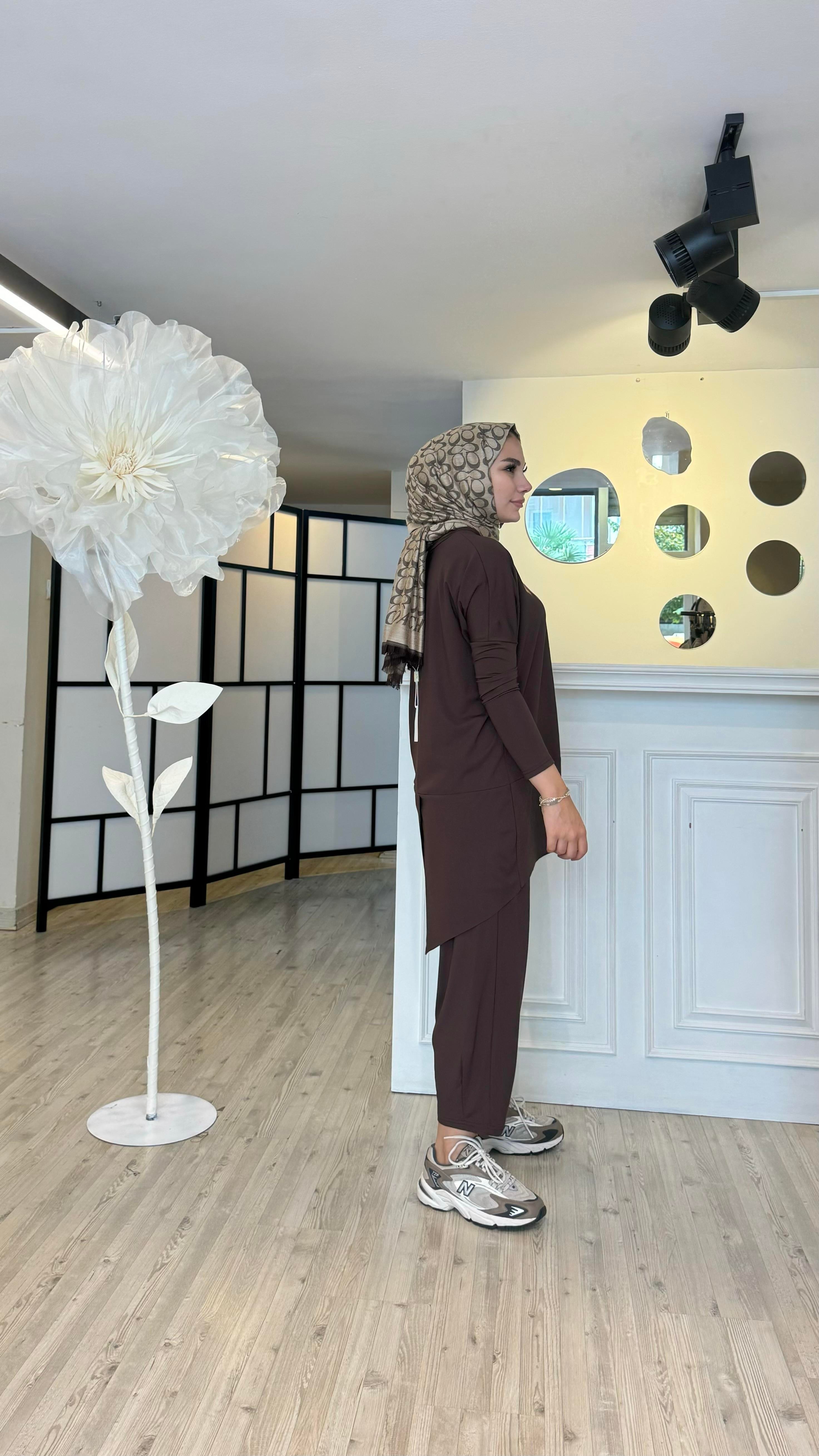 Bambu Kumaş Takım (KAHVERENGİ)