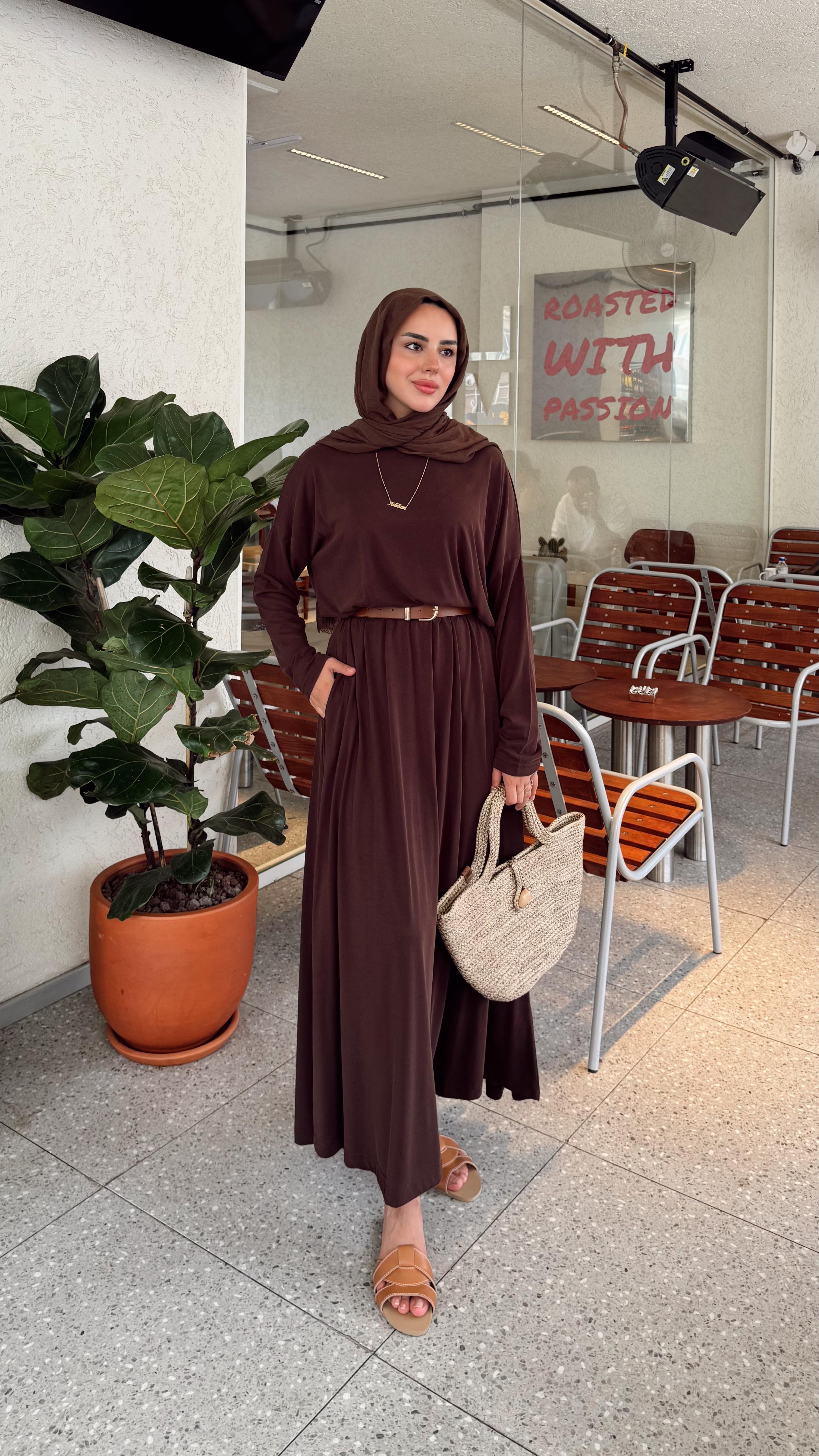 ZENA ETEKLİ OYŞO TAKIM - Kahverengi