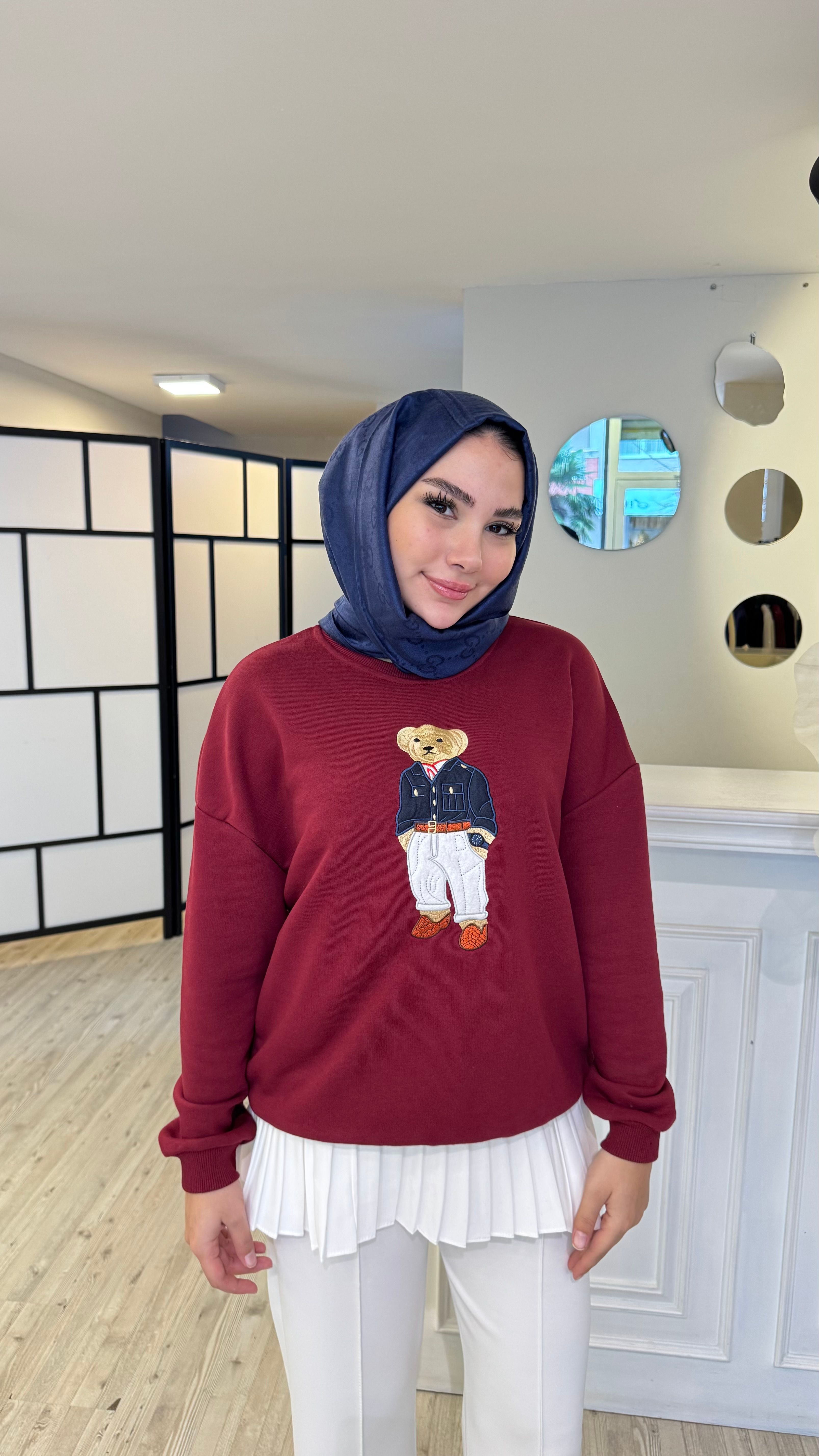 Ayıcıklı Sweat  - Gül Kurusu