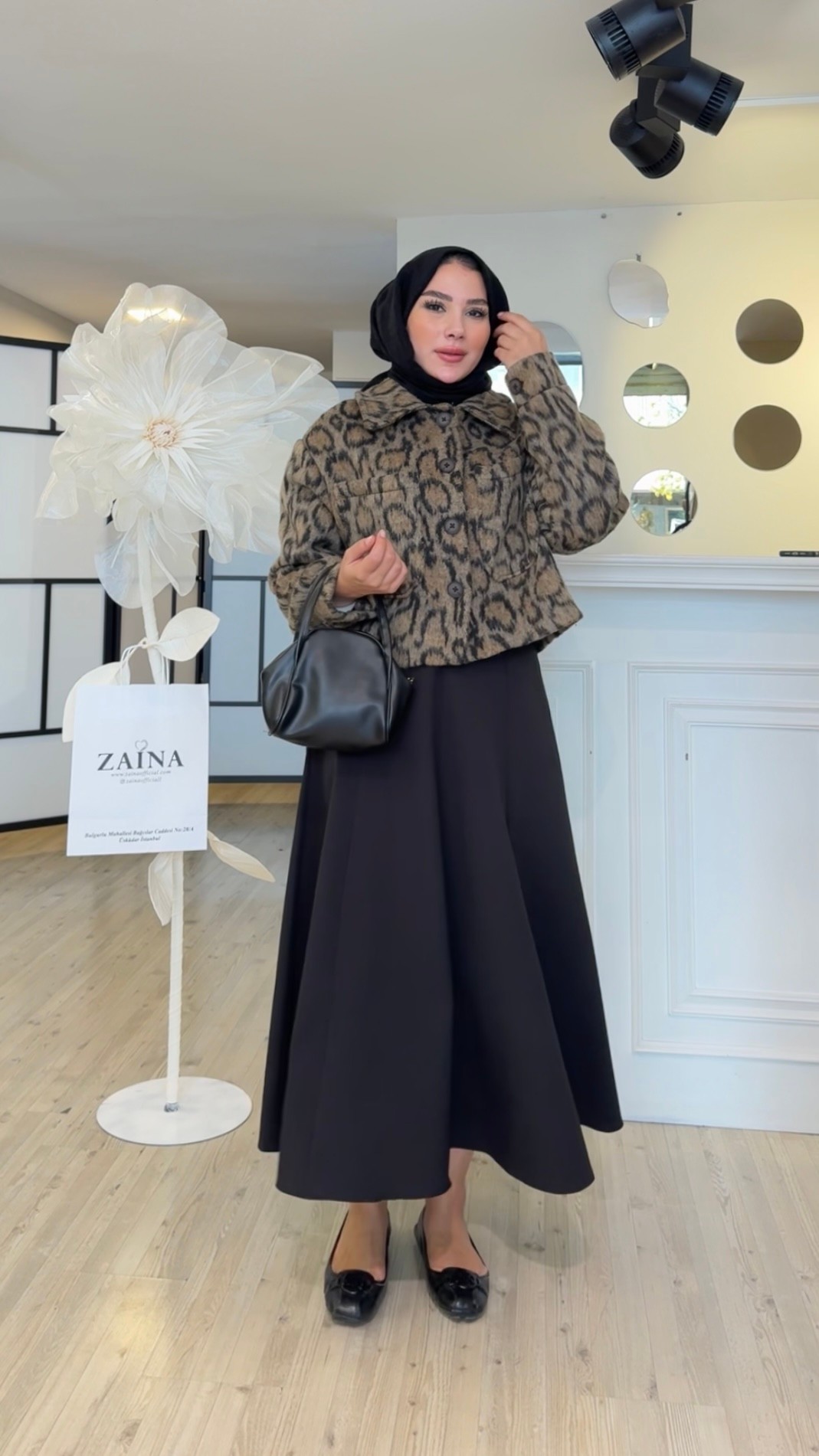 Leopar Kaşe Ceket