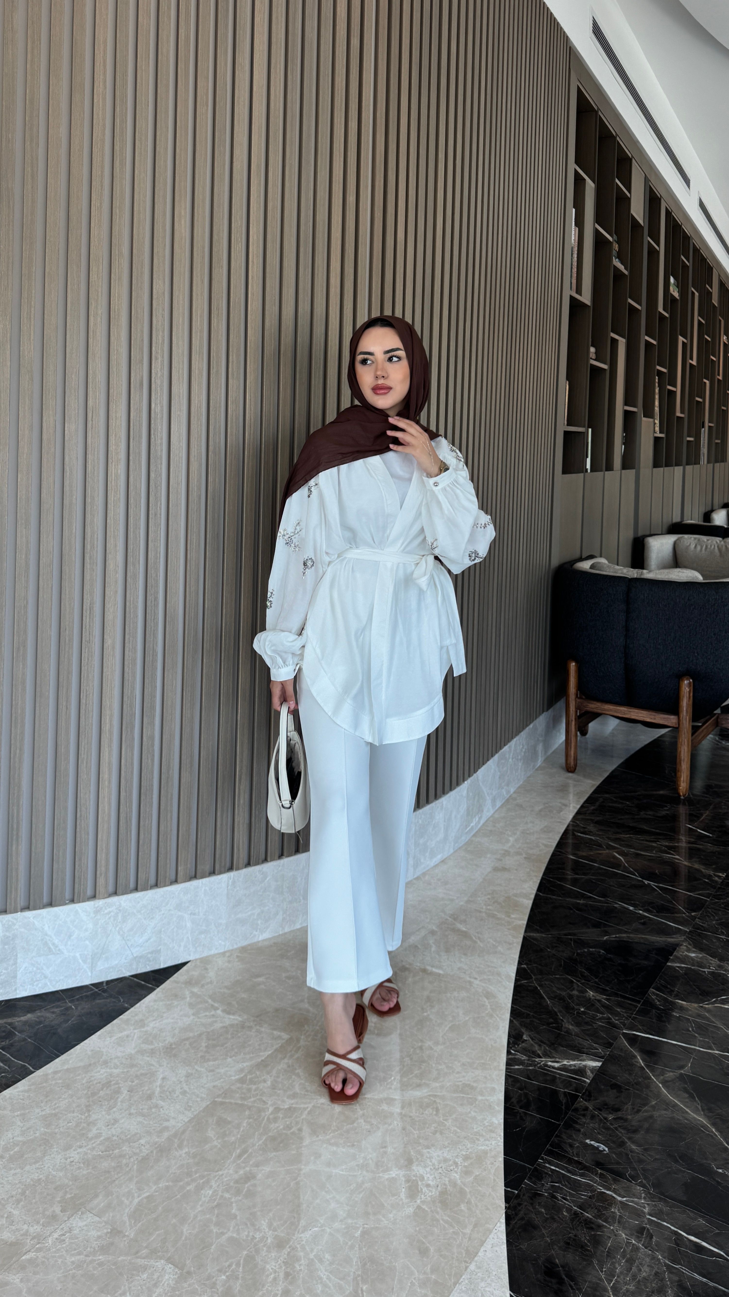 More Taşlı Kimono - Beyaz