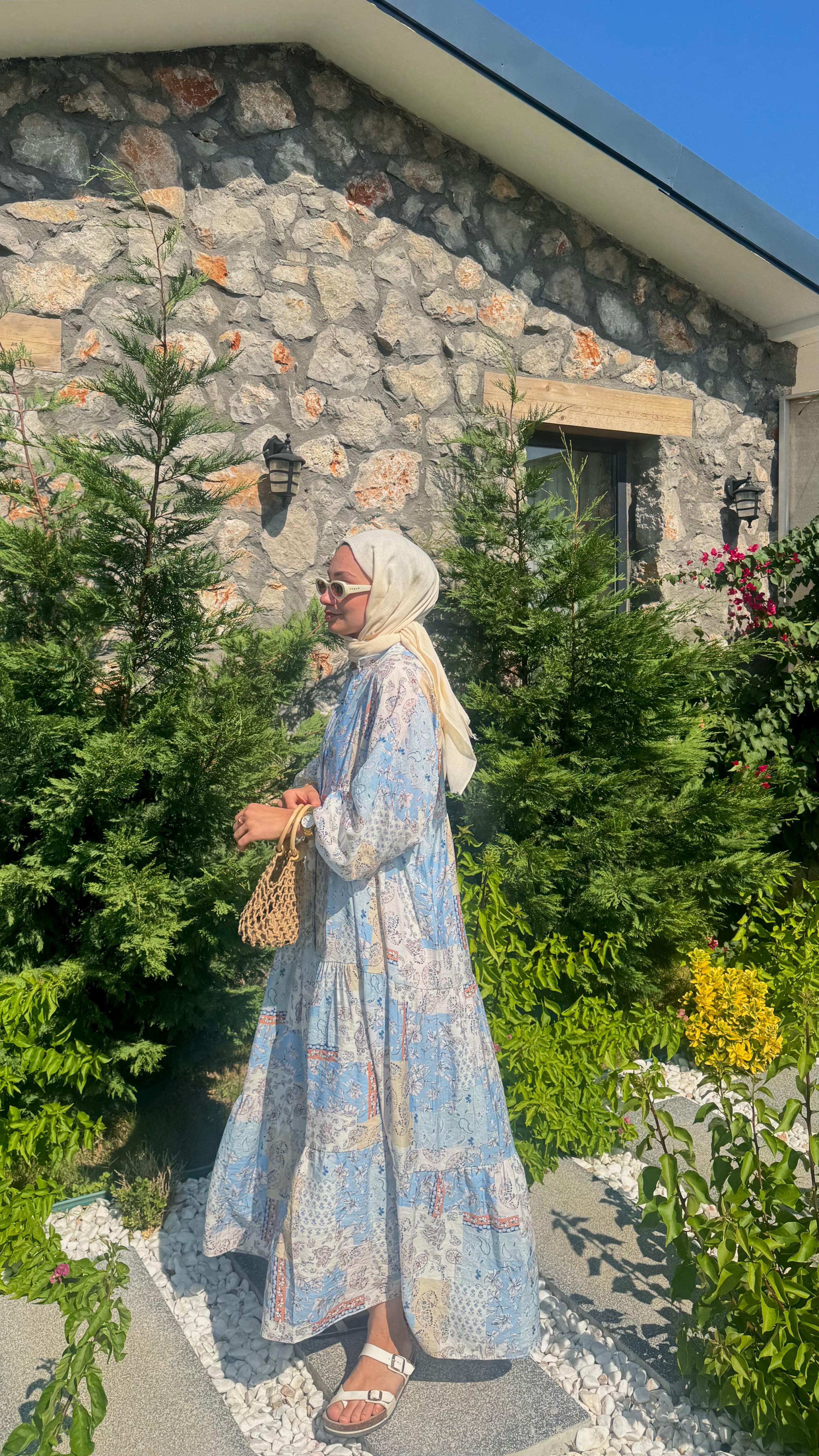 GÜLCE ELBİSE - Mavi